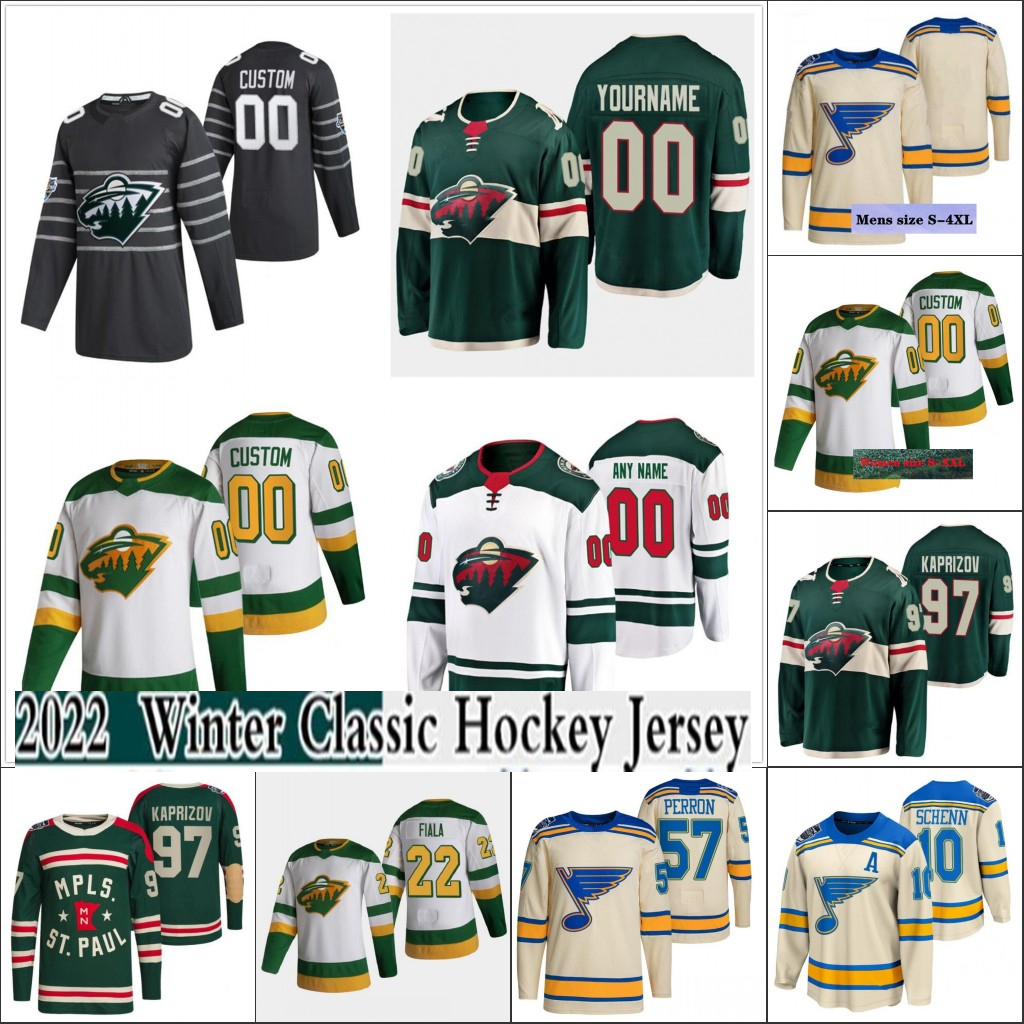Custom Hockey Jersey Minnesowild Matt Dumba Kirill Kaprizov Kevin Fiala St. Louisblues Tarasenko Jerseys Couvert Jerseys Mens Femmes Youtes Nom N