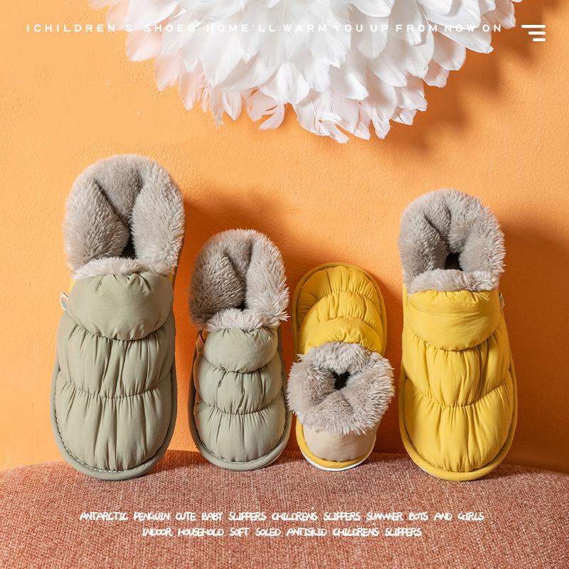 

Slippers Woman Winter Warm Plush Flat Waterproof House Shoes Couples Home Indoor Outdoor Soft Cozy Quality EVA Design 2021, Orange