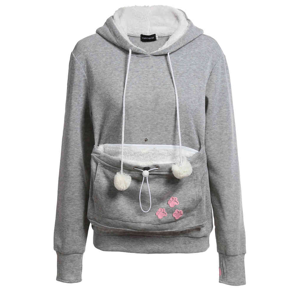 

Women' Hoodies & Sweatshirts Cat Lovers With Cuddle Pouch Dog Pet For Casual Kangaroo Pullovers Ears Sweatshirt Xl Wholesale AK95, Black
