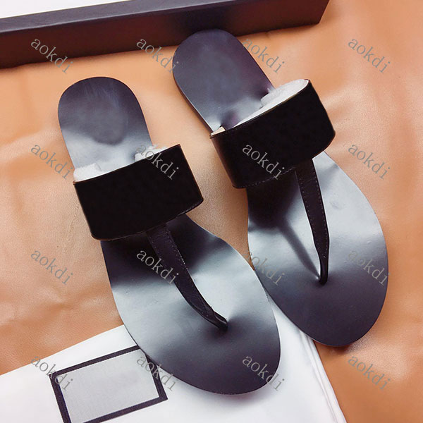 

2021 designer slides Women flip flops Leather Woman sandal with Double Metal Black White Brown slippers Summer Beach Sandals have Box