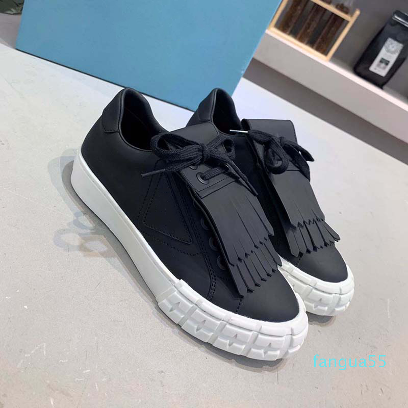 

shoes fashion Suitable for all sneakers leather flat casual shoe thick bottom