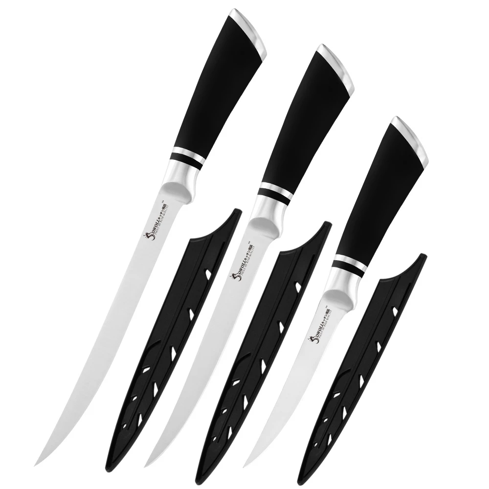 

6 7 8 inch Boning Knife Stainess Stee Kitchen Chef Knife for Bone Meat Fish Samon Sushi Petty Fieting Knives With Cover