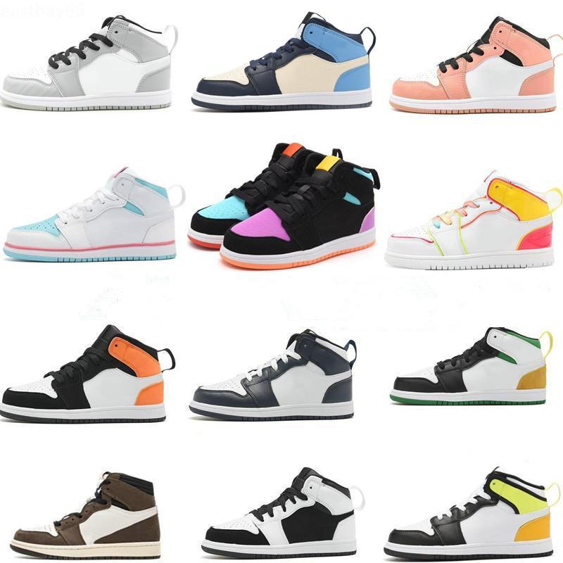 

Children Basketball Shoes Jumpman 1s Boys Candy Multicolor High Og Obsian Edge Glow UNC Light Smoke Grey Pink Quartz Dark Mocha Shadow Volt Gold Youth Kids Sneakers, Other colours