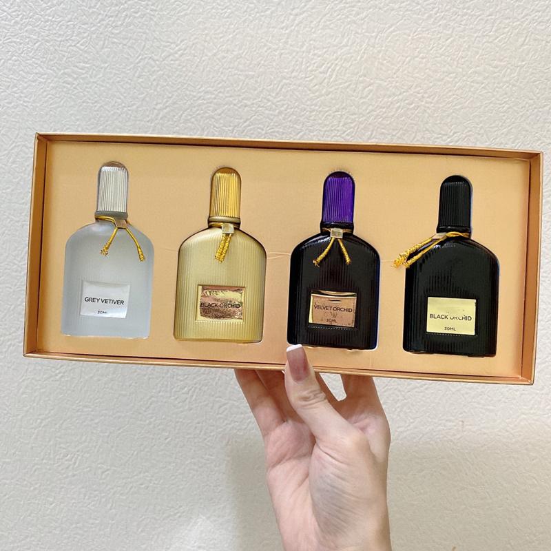 

Newest 4pcs *30ml perfume set Black Velvet Grey Vetiver 4 in 1 parfum suits modern collection kit fast delivery