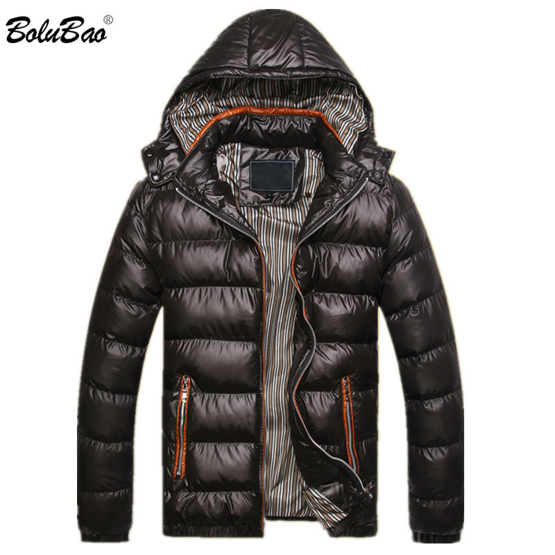 

BOLUBAO Winter Men Parka Coat Fashion Thermal Cotton Male Solid Color Jackets Mens Casual Hooded Warm Parkas 210518, Blue