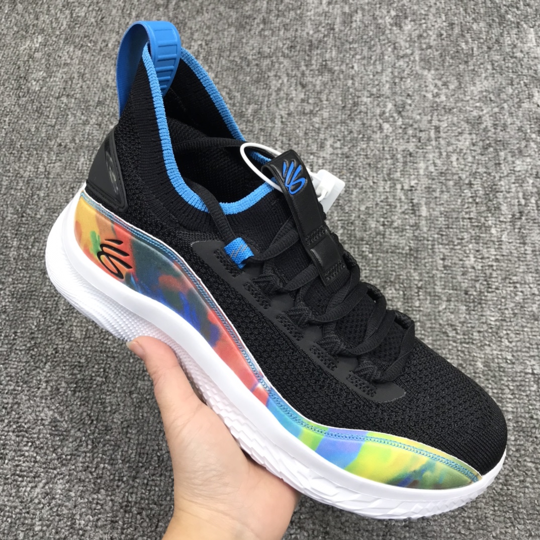 

Armour curry 8 generation black color sole super wear-resistant EVA middle carbon fiber structure TPU elastic woven upper shoes