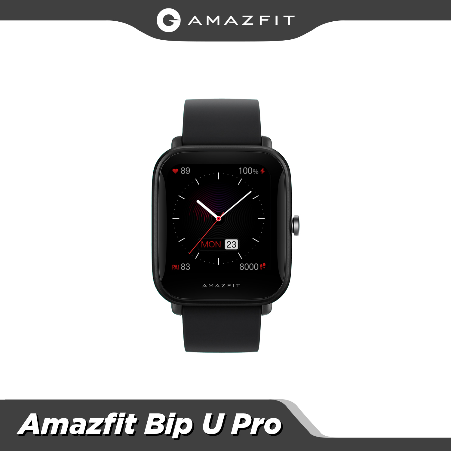 

Original Global Amazfit Bip U Pro Smartwatch 1.43 inch 50 Watch Faces Color Screen GPS Smart Watch For Android iOS Phoneg, Black