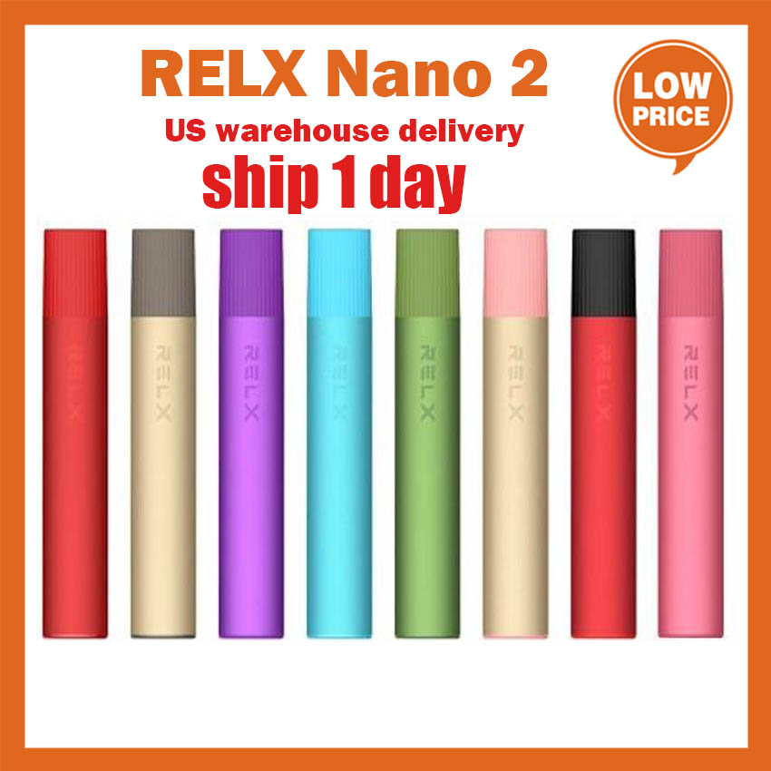 

RELX Nano 2 Disposable vape cigarette Pod Kit 280mAh 1.35ml Cartridges 100% USA Stock e cigarettes vapes