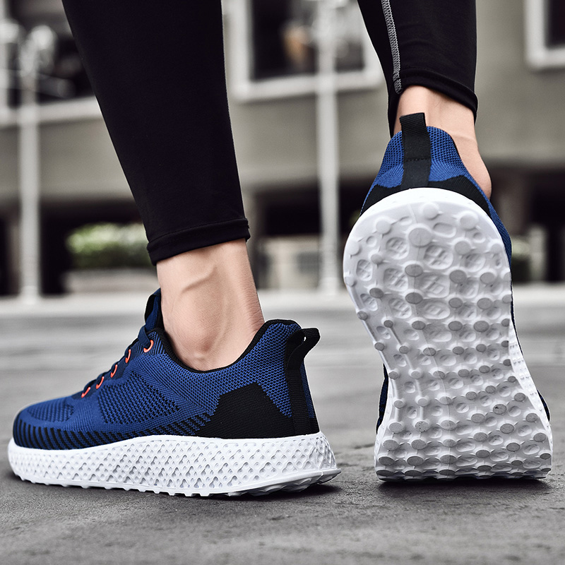 

Top Quality Fashion Sports Sneakers Womens Men Running Shoes Breathable Knitted Fabric Lace Up Athletic Trainers Size Eur 38-46 Code: LX18-0507