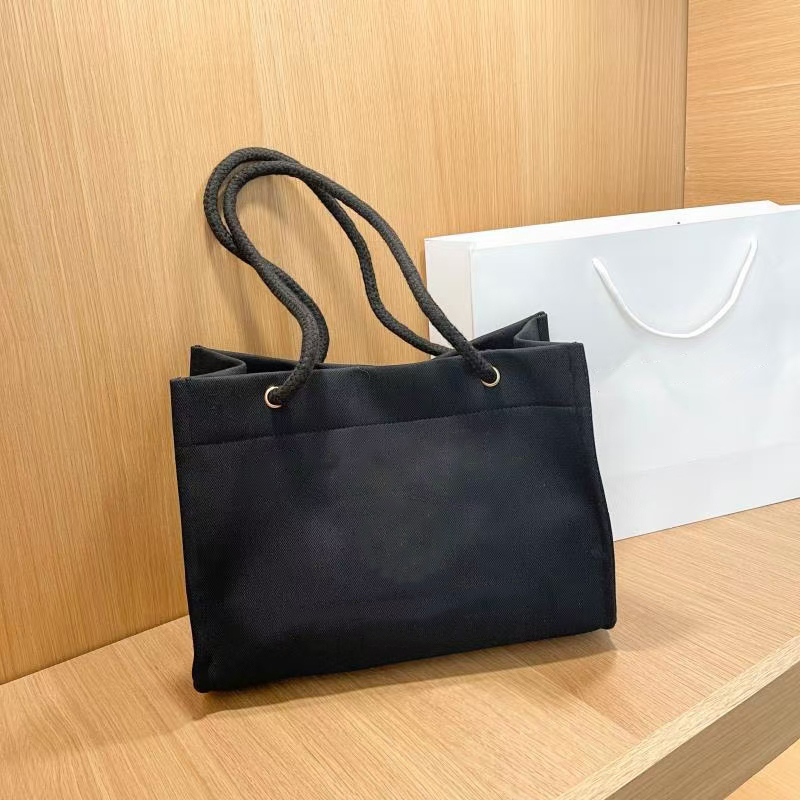 

Latest Fashion Designer Handbag for Women Fashion Hand Bag Ladies Canvas Tote Handbags Female Purse, Black