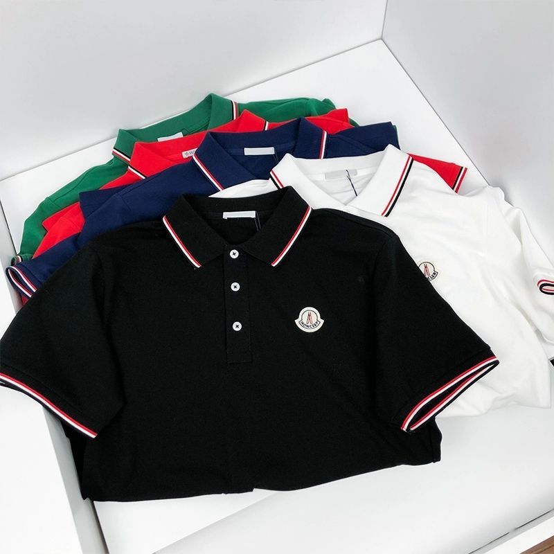 

designer mens monclair polo shirts women t-shirts fashion clothing Embroidery letter Business short sleeve calssic tshirt Skateboard Casual, White;black