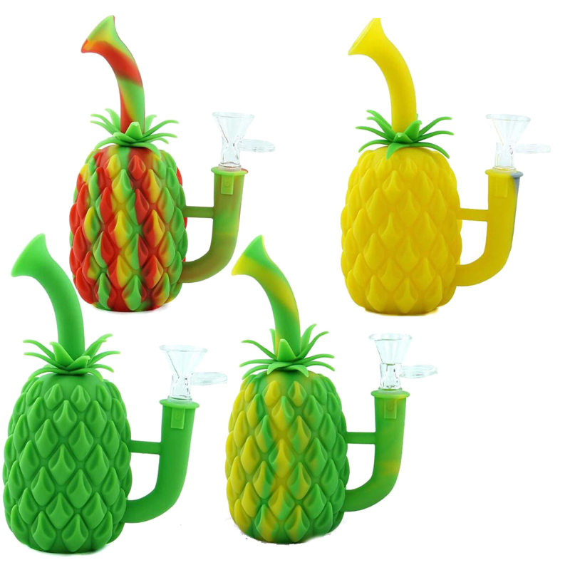 

7 " Smoking Pipes Pineapple Silicone Hookah Tobacco Hand Pipe Cigarette Dab Rig Bongs