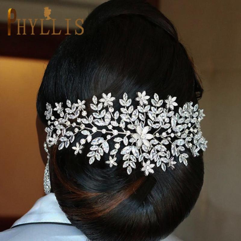 

Hair Clips & Barrettes A388 Wedding Tiara Luxurious Rhinestone Headband Alloy Flower Headpiece Headdress Bridal Jewelry Party Hairband, Golden;silver