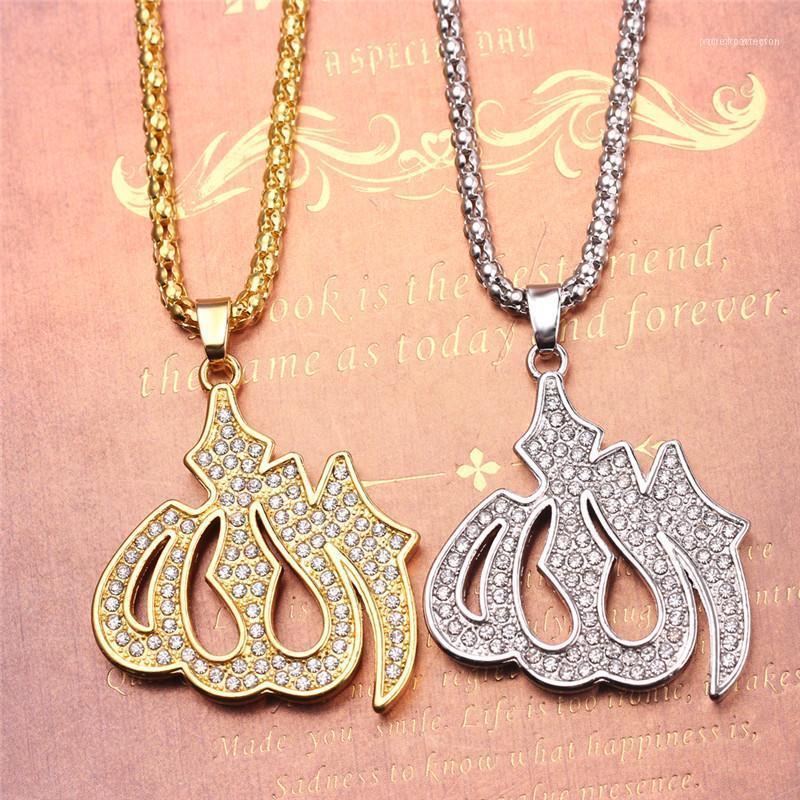 

Chains Fashion Hip Style Necklace Gold Color Crystal Muslim Golden Hop Trinket Pendant Jewelry1