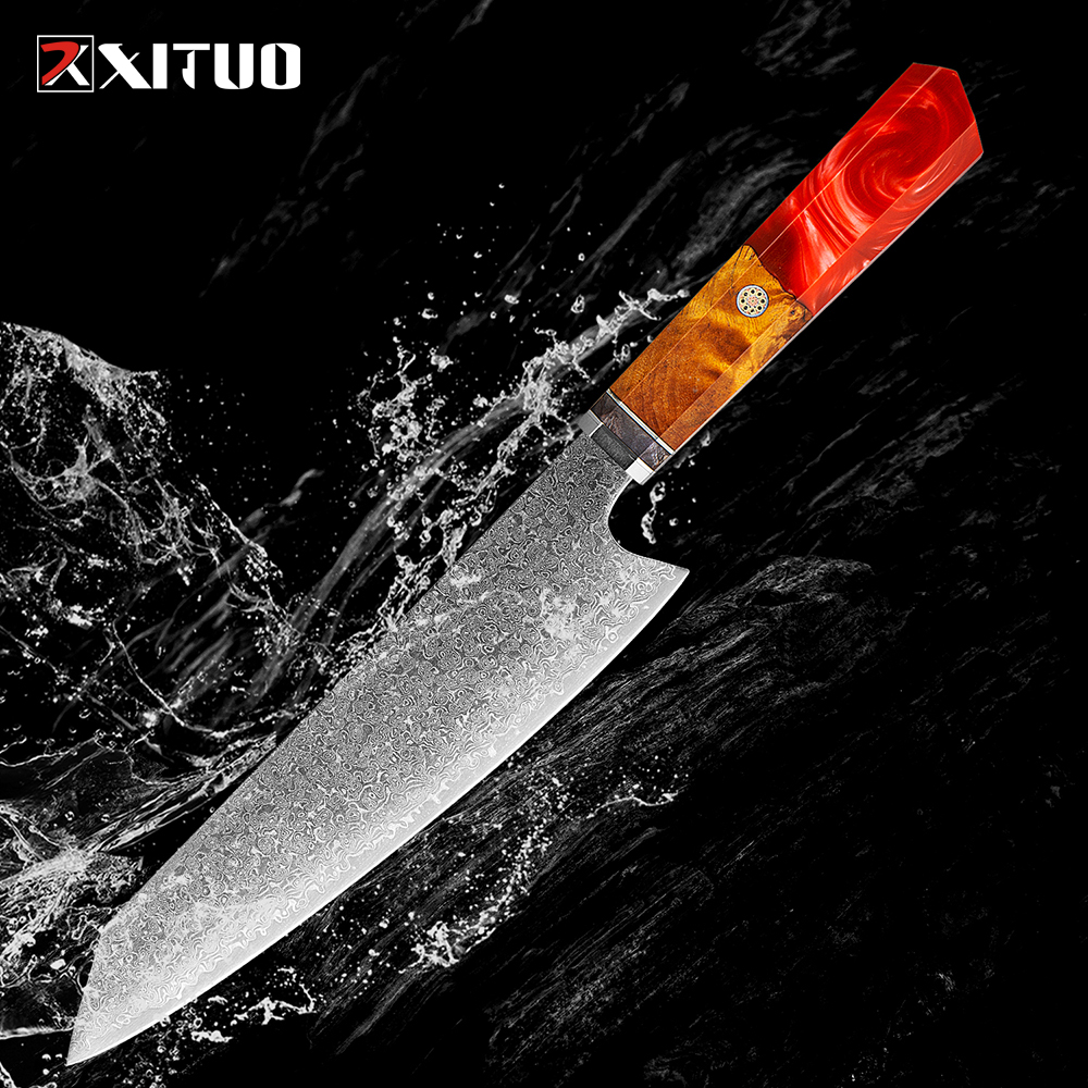 

XITUO 8" Inch Damascus Chef Knife Kiritsuke Japanese Kitchen Knives Professional Ultra Sharp VG10 67 Layers Damascus Steel Blade