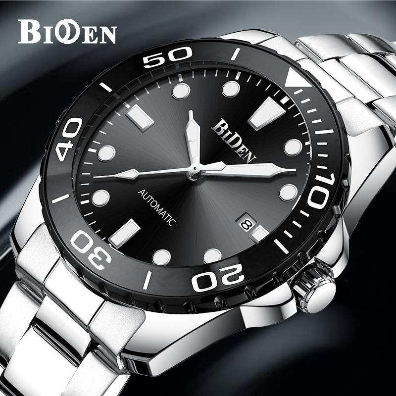 

Brand Men's Watch Automatic Men Menchanical Wristwatch Luxury Stainless Steel Waterproof Business Sport Man Wristwatches, Bd0182 black