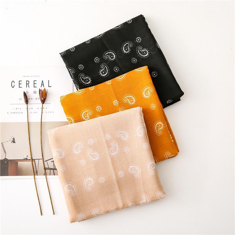 

Scarves Summer And Autumn National Paisley Printed Black Scarf Art Travel Po Shawl Beach Sun Protection Long