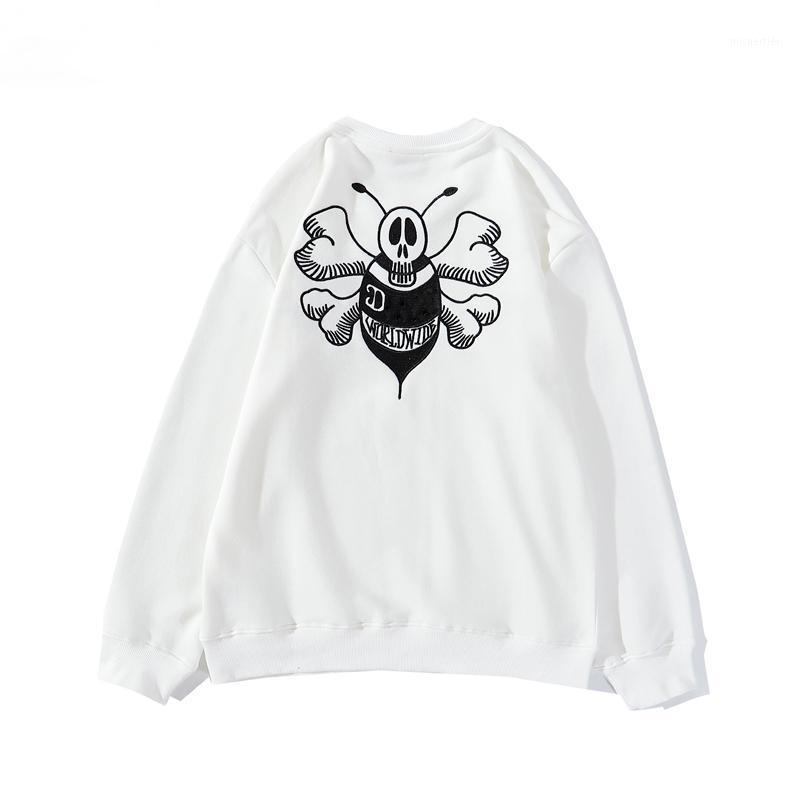 

Autumn Winter Women Sweater Big Bee Embroidery O-Neck Cotton Terry Thick Femmes Jumpers High Quality Ladies Pullovers Women's Sweaters, White;black