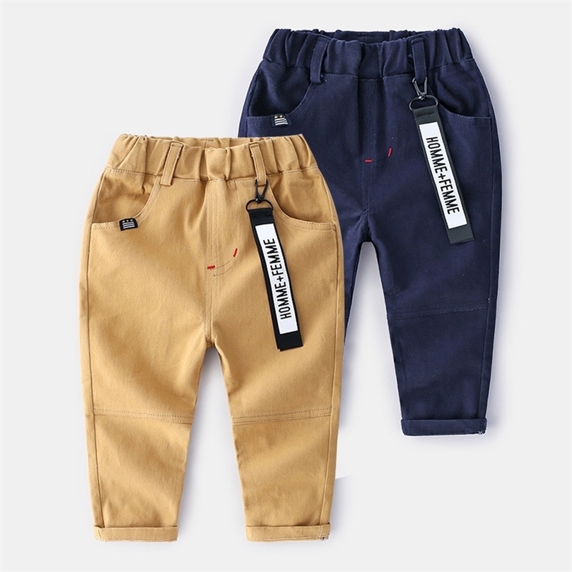 

Spring Autumn Casual 2 3 4 6 8 10 Years Children Handsome Solid Color Pocket Khaki Cotton Long Pants For Kids Baby Boys 210701, Navy blue