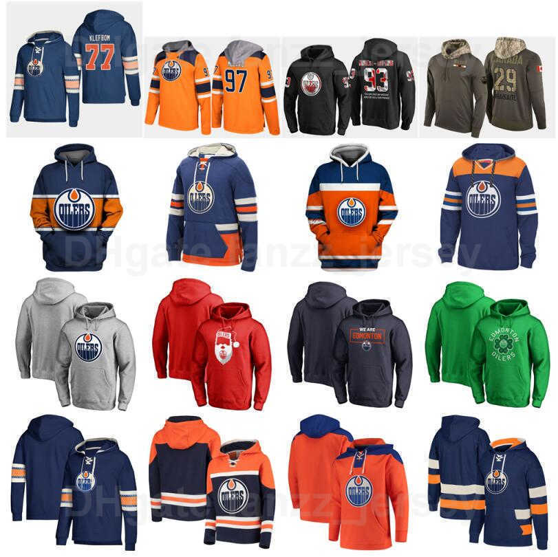 

Edmonton Oilers Pullover Hockey Hoody Jackets 74 Ethan Bear Sweatshirts Alex Chiasson Hooded Mikko Koskinen Hoodies 15 Josh Archibald Man, 41