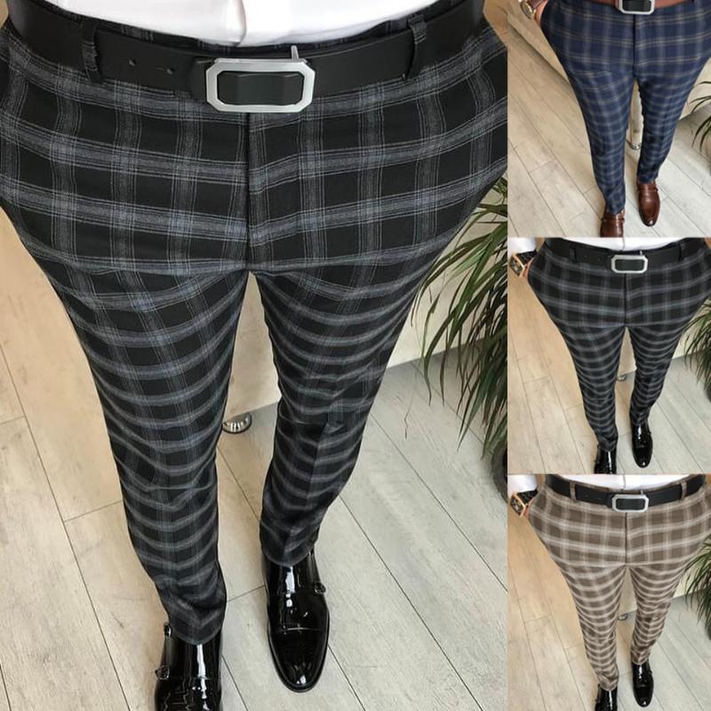 

Men's Pants Mens Business Casual Plaid Fashion Multicolor Multi Style Pencil Trend Cool Easy Matching Street Wear, Black