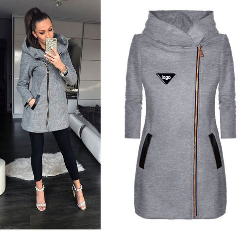 

Womens Vintage Woolen Coat Slim Trench Coats Lady Hooded Collar Jackets Outwear Plus Size 5XL, Black