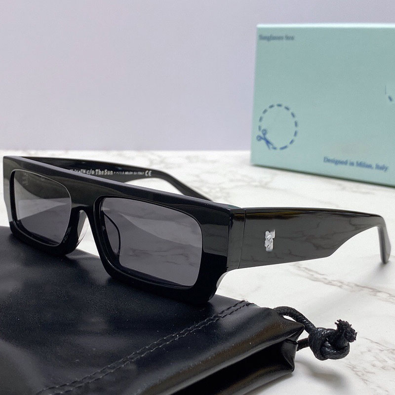 

Men OFF Sunglasses OW40008U Mens Fashion Classic Square Plate Frame with logo letters 57-16-145 Outdoor Street Shooting designer black Sun g, White;black