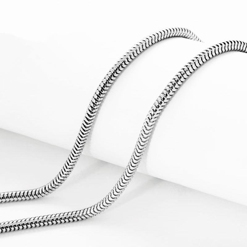 

3mm Fashionable Silver Snake Bone Necklace Domineering Men's Clavicle Chain Chains
