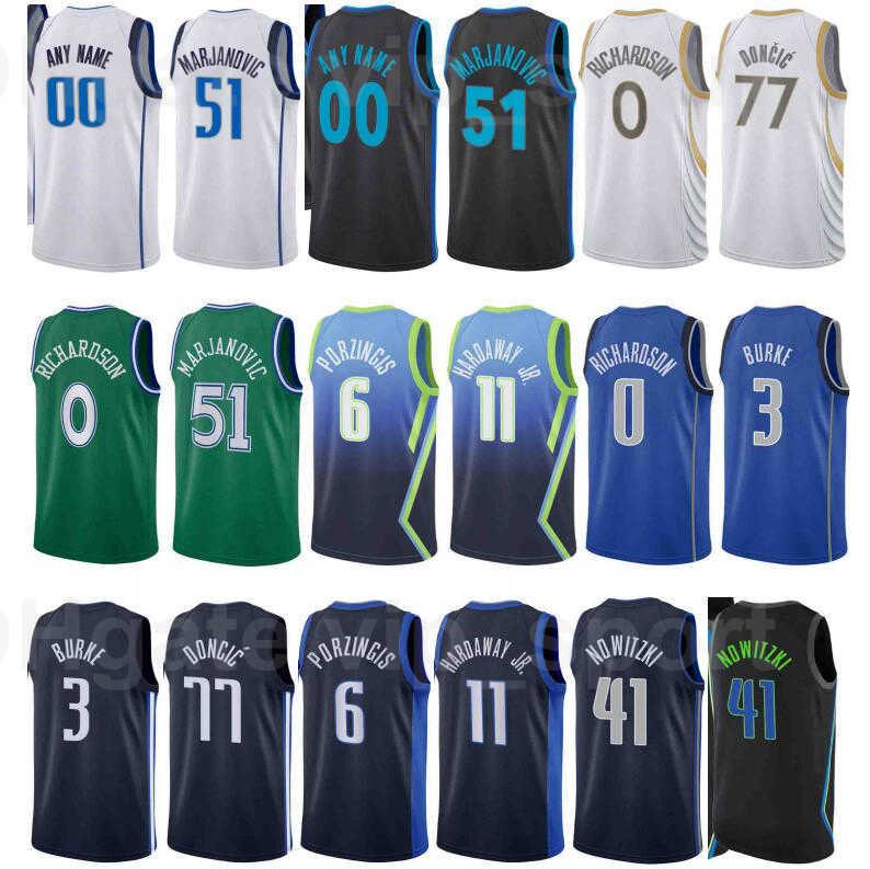 

Print Basketball City Earned Edition Dwight Powell Jersey Boban Marjanovic Jalen Brunson Dorian Finney-Smith Dirk Nowitzki Maxi Kleber, Navy blue