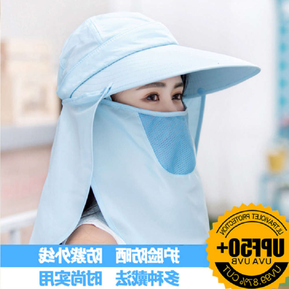 

Sun hat Sunscreen female summer ultraviolet parent child sunshade Travel Beach cover face sun Hat breathable outdoor, Blue;gray