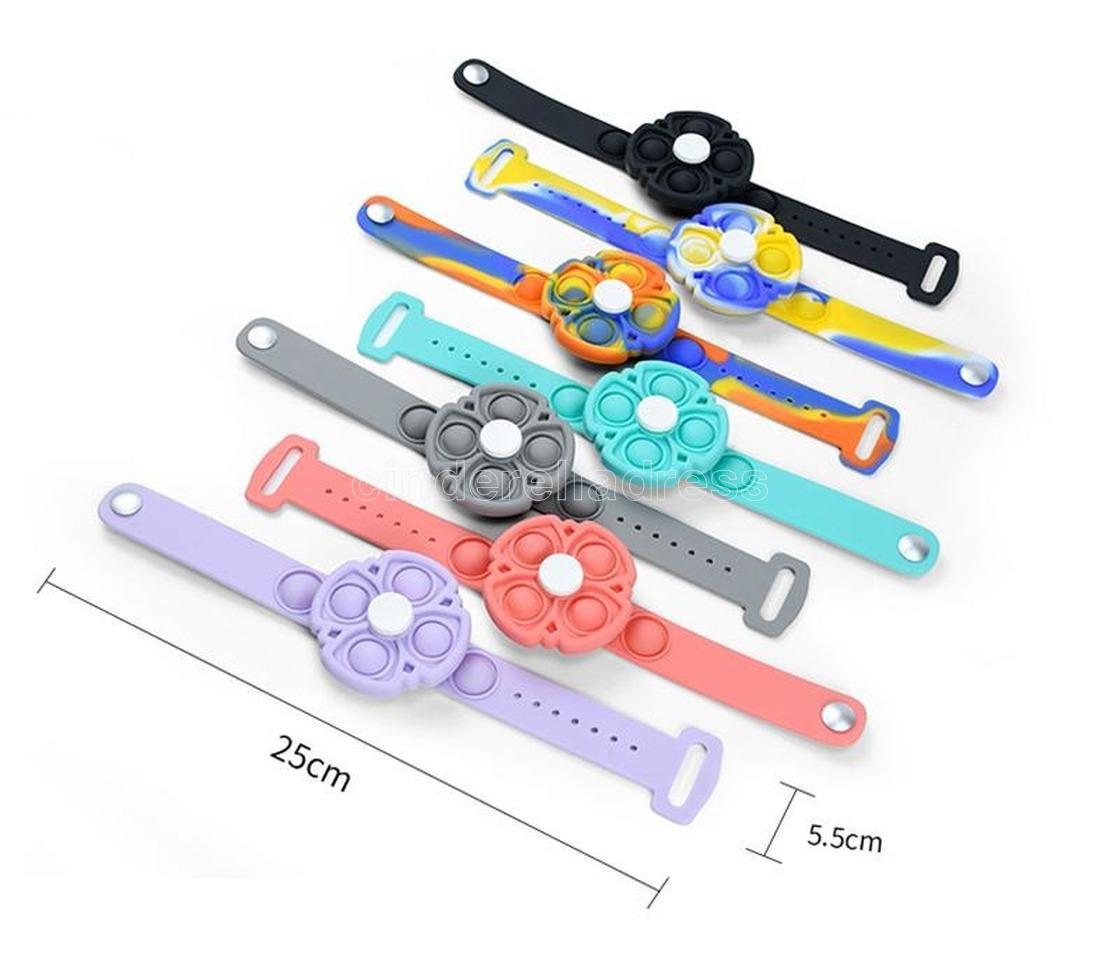 

Decompression Fidget Toy The Silicone Bracelet Wristband Spinning Top Press Puzzle Finger Toys Novelty & Gag Gift Toys cy05