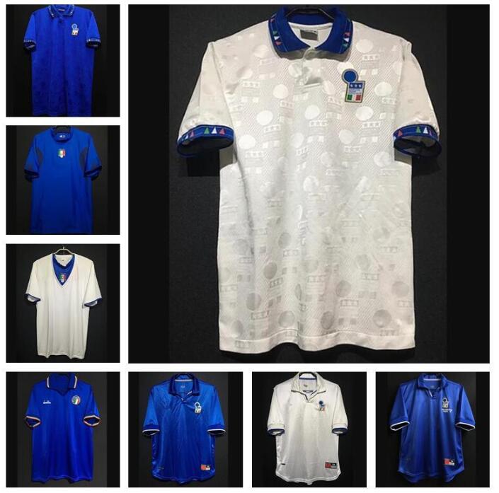 

Retro 1996 1997 1998 Italy soccer jerseys Totti MALDINI Rossitto Nesta Albertini BAGGIO R. DEL PIERO Torricelli 96/98 football shirt 2XL, Blue