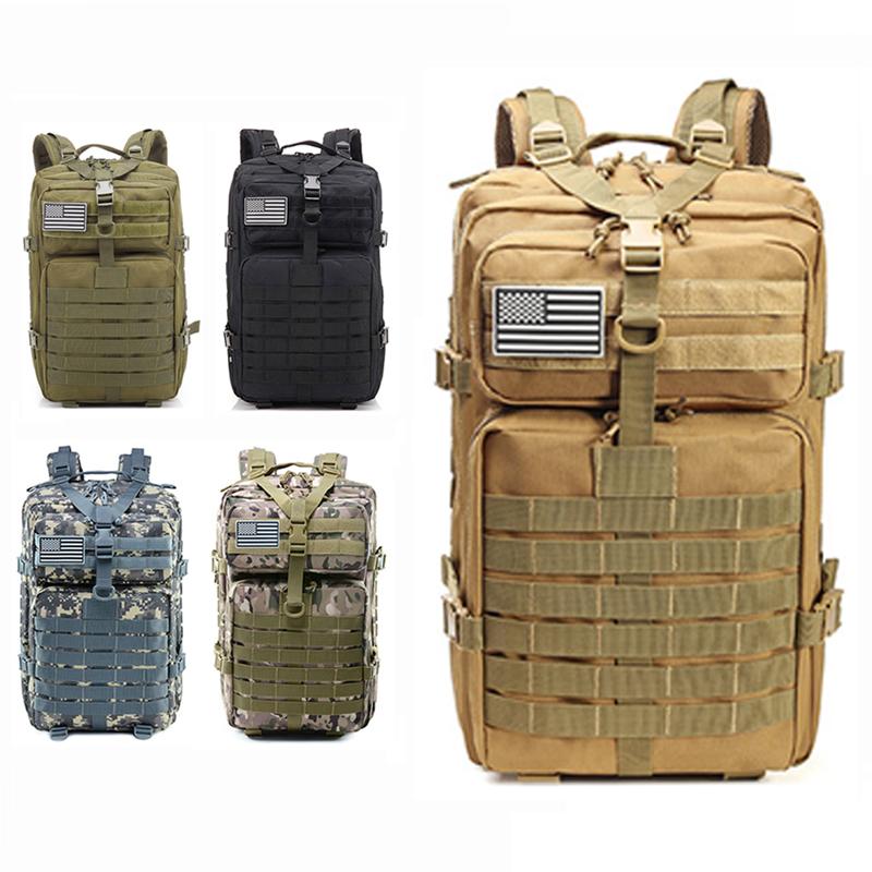

Backpack Men Tactical Outdoor Sports Male Military Waterproof Camping Hiking Climbing Rucksack Army Pack For Female Women, Black