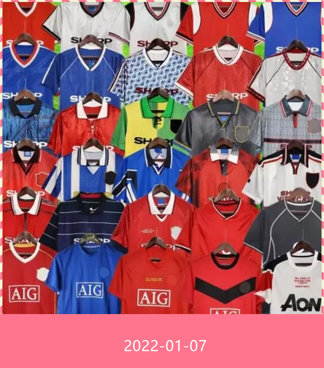 

Retro Version 1992 1994 1996 2002 United Soccer jerseys 1999 2000 finals football shirts Giggs BECKHAM RONALDO Manchester Vitage 199, 1996/97 third