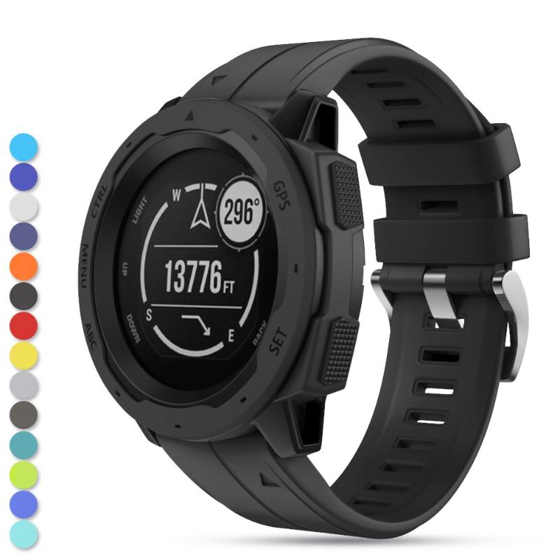 

Watch Bands EiEuuk Accessory Soft Silicone Quick Install Replacement Sport Watchband Strap Wristband For Garmin Instinct Smartwatch