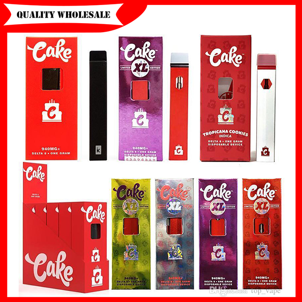 

Cake XL Delta 8 Disposable E cigarettes Device full gram (1ml) Capacity Empty pod Rechargable Vape Pen 280mAh Battery For thick oil stig