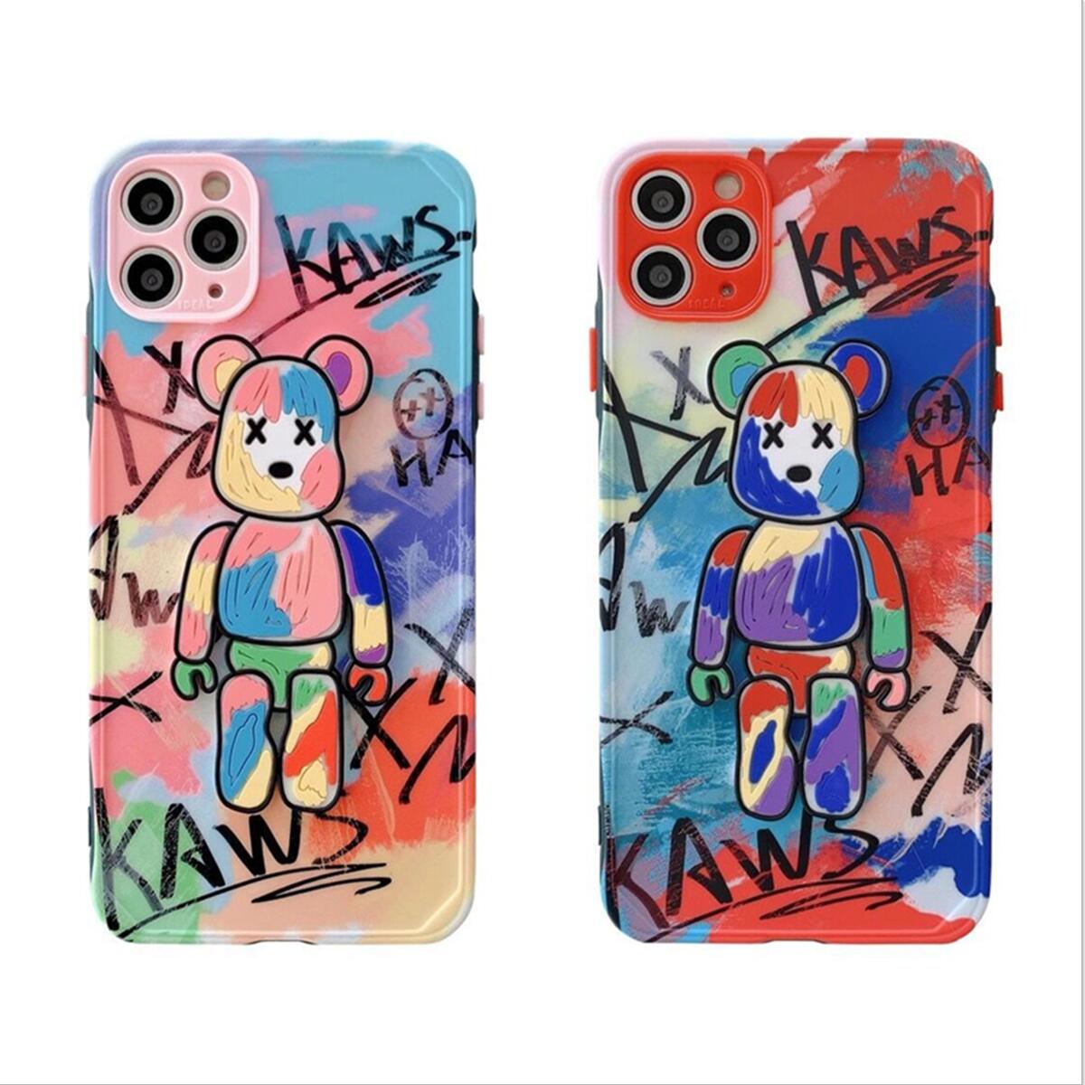 

Soft Unique 3D Graffiti Bearbrick Phone Cases for iPhone 12 11 pro max x xs xr 7 8