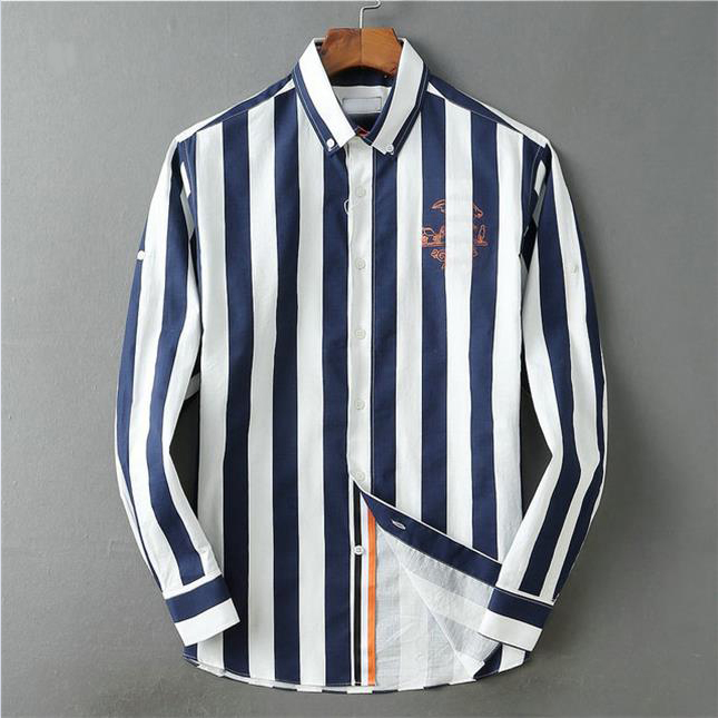 

Luxurys Designers high quality men's Dress shirts fashion trend casual business cocktail shirt long sleeve solid color summer comfortable stand collar -3XL#29, Blue