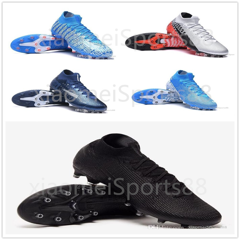 

Mercurial Superfly 7 VII Elite Neymar AG-PRO Cleats Blue Void soccer shoes Black Dream Speed Blue Light Boots Children Youth Football Shoes, As shown in illustration