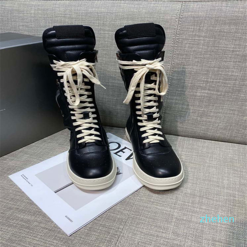 

designer style fashion casual men and women same style boots high-end quality temperament versatile couple boots size 35-47, Black