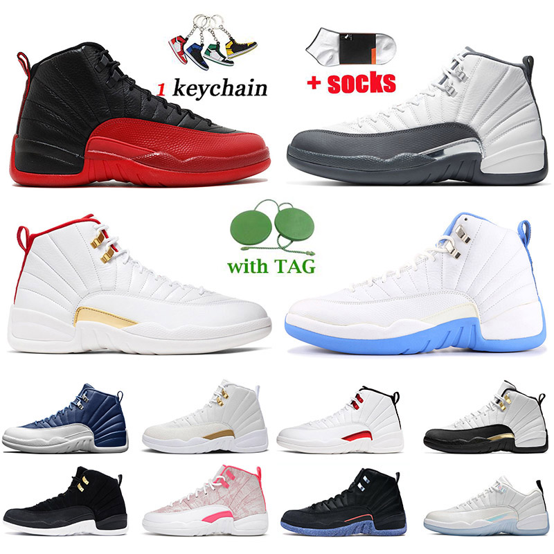 

Low Easter Dark Concord Top Fashion Jumpman 12 12s Basketball Shoes Mens Sports Trainers University Gold Bulls Blue Grey Flu Game Royalty Utility Reverse Sneakers, D33 dark grey 40-47