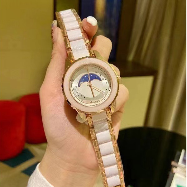 

Lady Watches red white black Stainless Steel band quartz Top brand wristwatches luxury watch for womens Christmas Mother's Day Gift Water Resistant Montre Femme