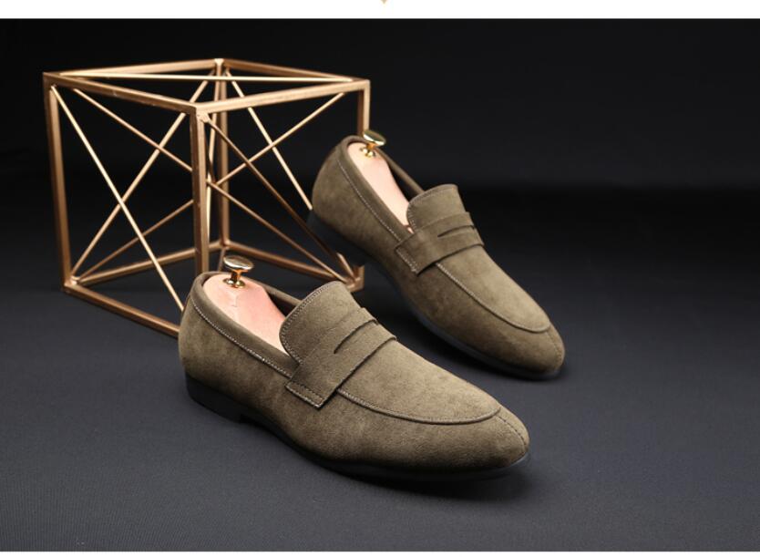 

Luxury Genuine Leather Shoes Black Brown Penny Loafers Slip on Formal Mens Dress Shoes Wedding Office Business Men Casual Shoes size: EU39-44
