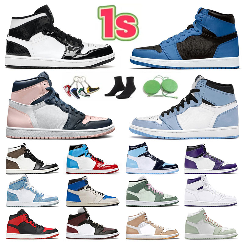 

2021 Top Quality Jumpman 1 1s Basketball Shoes Atmosphere Twist University Blue Grey Camo Unc Dark Mocha Hyper Royal Mens Women High OG Sports +Trainers Sneakers 36-46, A25 36-46 fearless