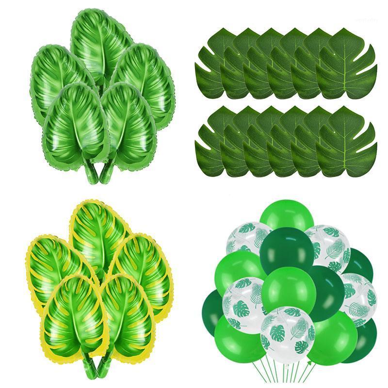 

Party Decoration Latex Balloon Green Balloons Woodland Animal Palm Leaf Foil Safari Baloons Birthday Decorations Kids Ballon