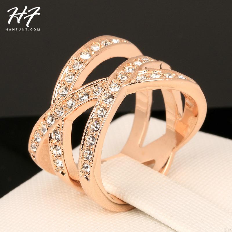 

Cluster Rings Vintage Rock Finger For Women Micro Pave CZ Crystal Rose Gold Color Fashion Brand Punk Jewellery Christmas Day R244, Golden;silver