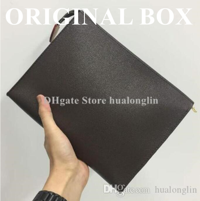 

Woman Cosmetic bag cases women handbag original box purse fashion flower checkers Toilet pouch, Flower 26cm+box