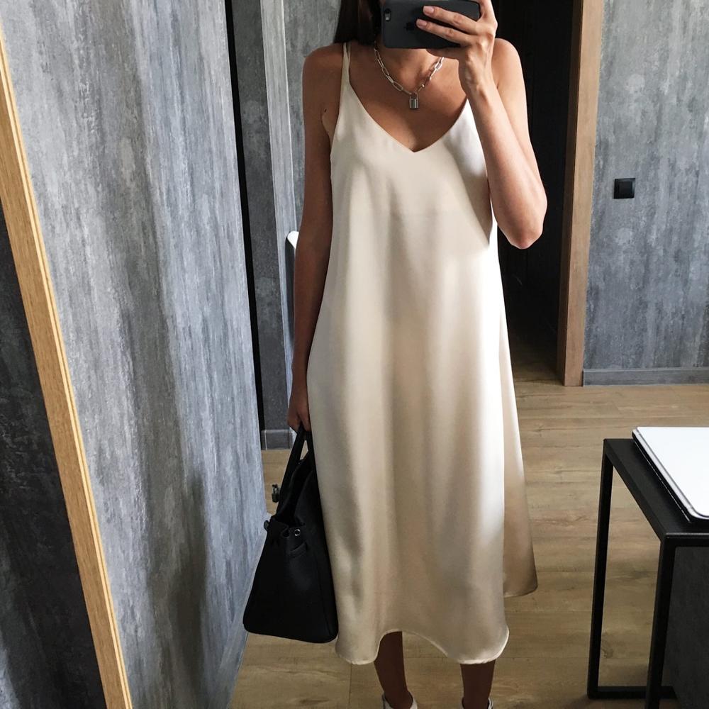 

2021spring summer 2021 woman tank dress casual satin camisole elastic female home beach dresses v-neck camis dress, Black;gray