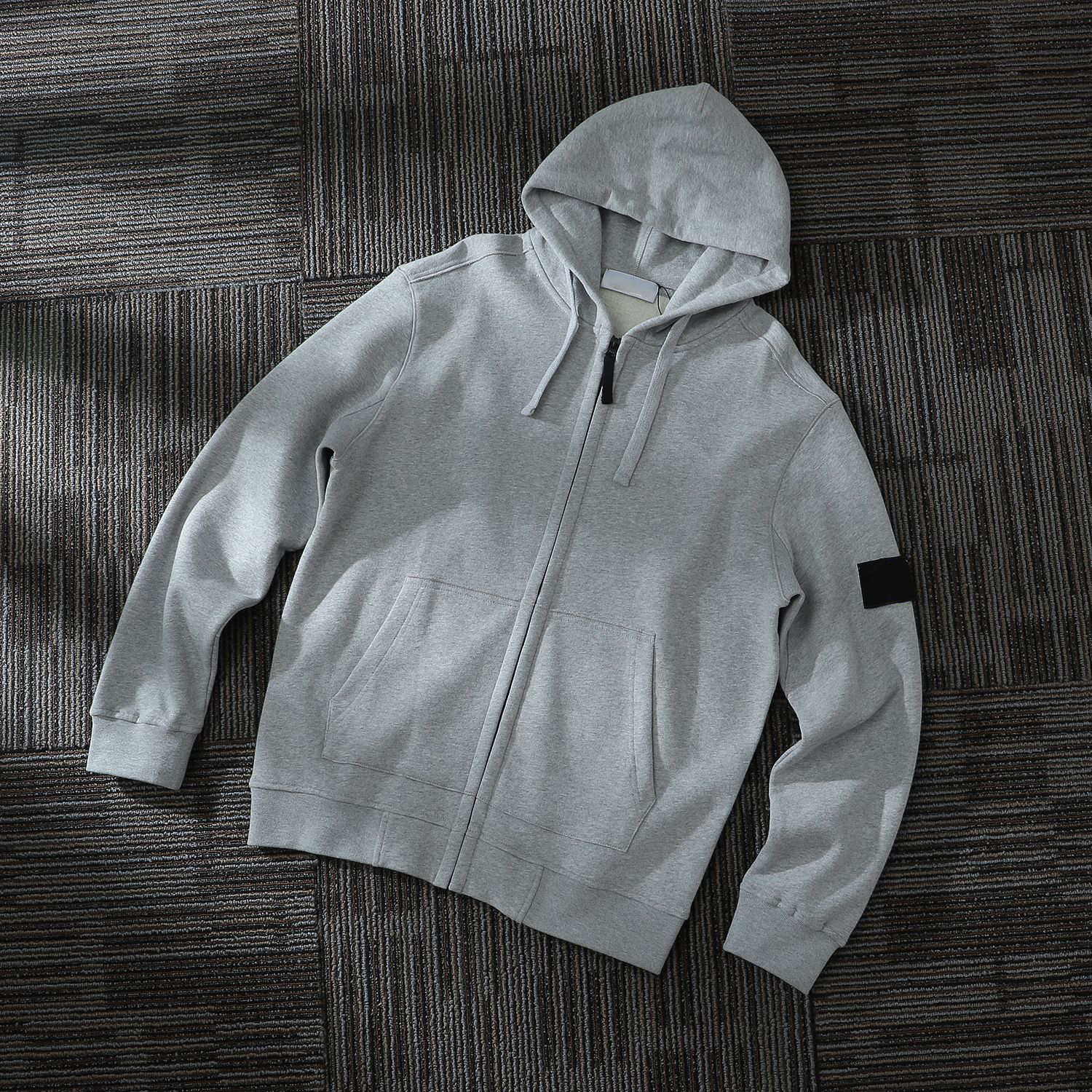 

Men's hoodie fall/winter casual loose velvet cotton pocket zipper hooded sweatshirt for men and women, White