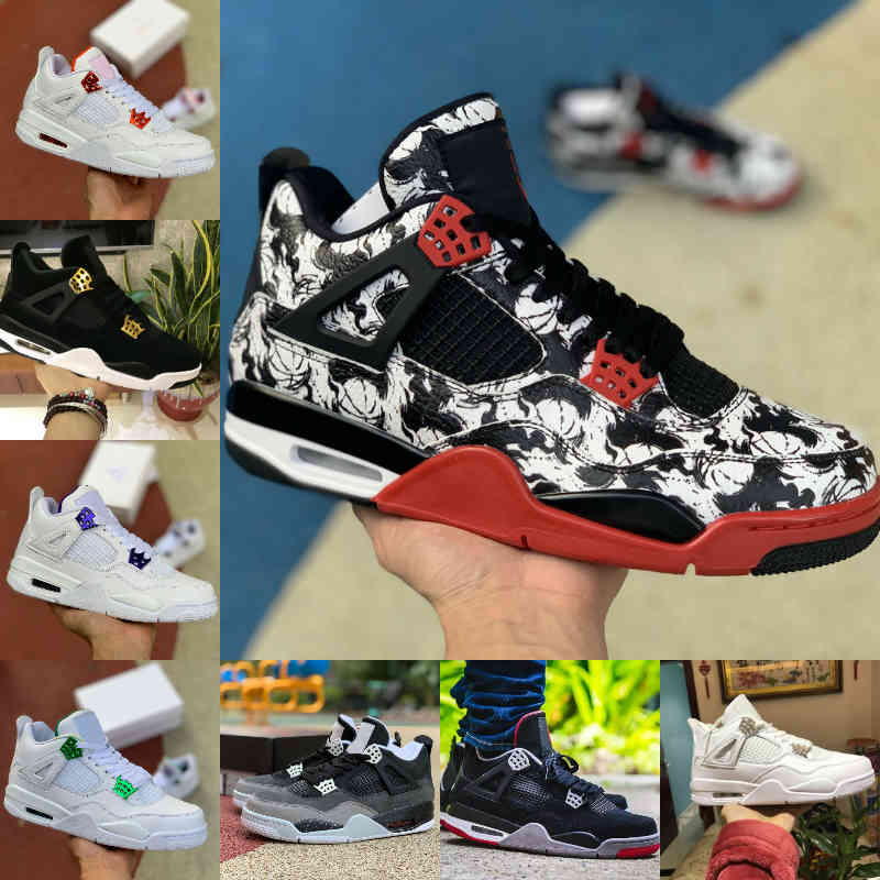 

Sail 4 Mens Basketball Shoes 4s Bred Pure Money Tattoo Pine Green Court Purple RED METALLIC White Cement NRG Raptors Fear Pack Mushroom Trainers Sports Sneakers, Y4025